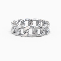 Chain Ring - Black & Silver – Silk & Cotton